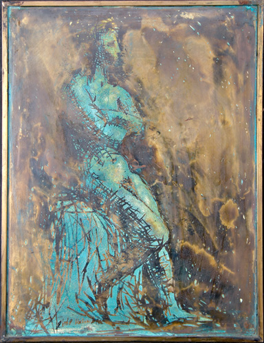 Appraisal: PHILIP and KELVIN LAVERNE Bronze plaque of a nude study