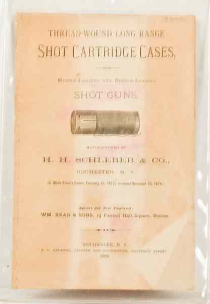 Appraisal: H L Schleber Co Catalog for Thread-Wound Long-Range Shot Cartridge