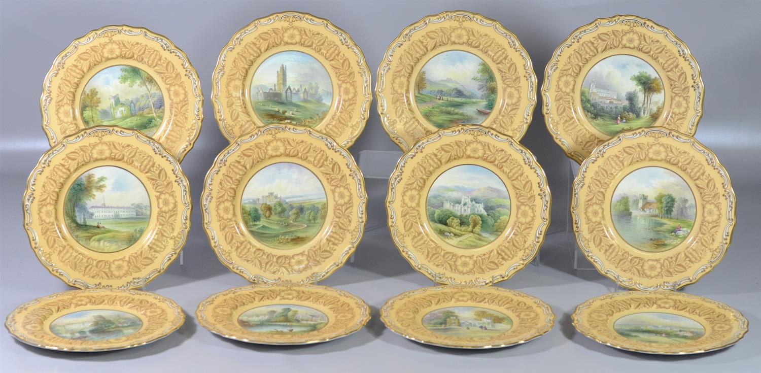 Appraisal: Spode Copelands China lay plates with topographic decoration each a