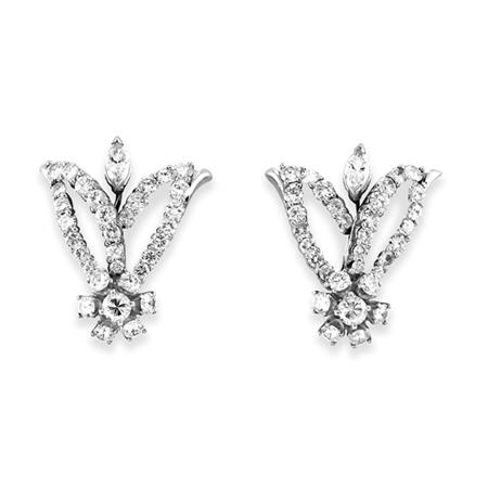 Appraisal: Pair of Diamond Earclips Estimate -