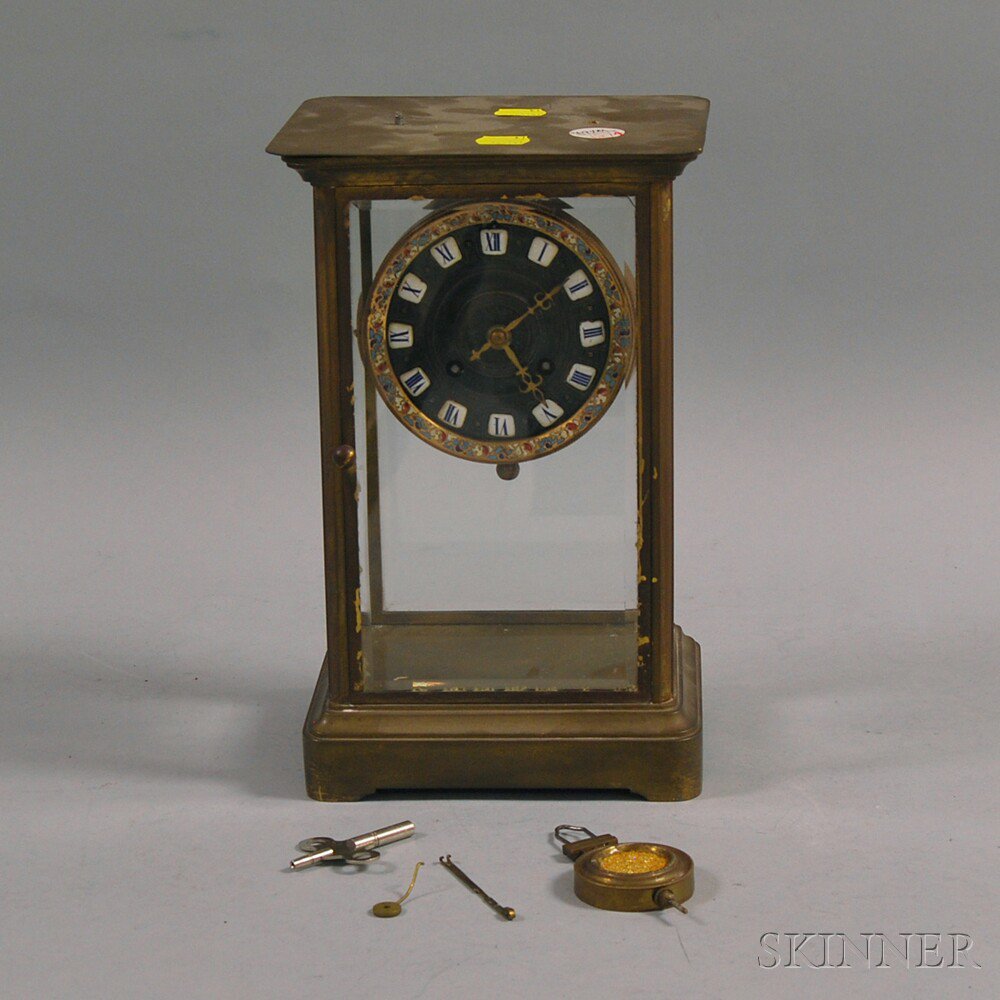 Appraisal: Berger-Walter French Mantel Clock Paris the brass and beveled glass