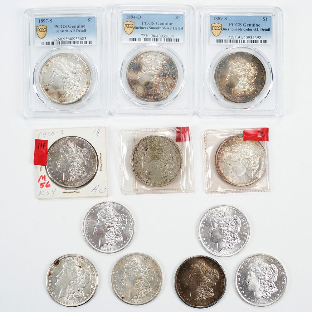 Appraisal: Grp Silver Morgan Dollars Coins Group of twelve Silver Morgan