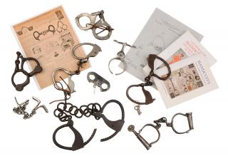 Appraisal: Iron Steel Handcuffs and Leg Irons American and Continental th