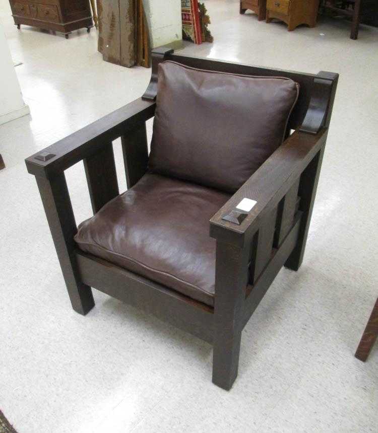 Appraisal: CRAFTSMAN OAK ARMCHAIR made by Head Heart Hand Livingston Montana