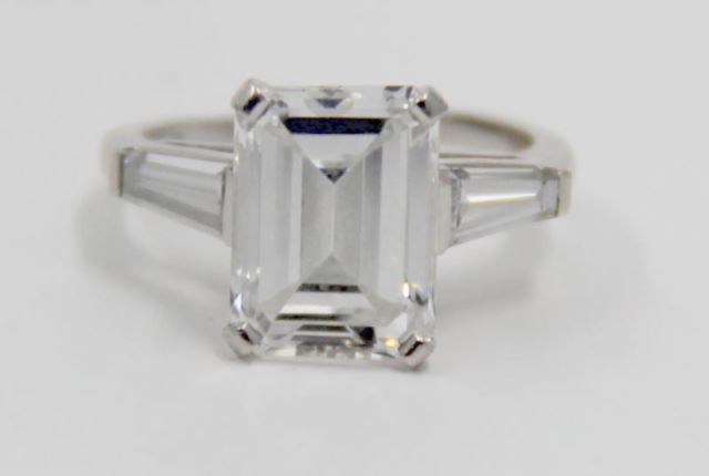 Appraisal: JEWELRY Carat Emerald Cut Diamond Ring Beautiful carat emerald cut