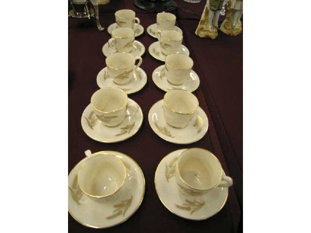 Appraisal: Set of Lenox Porcelain Cups Saucers Harvest pattern