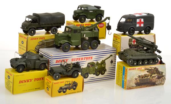 Appraisal: COLLECTION OF MILITARY FRENCH DINKY MODELS INCLUDING AMBULANCE CANON DE