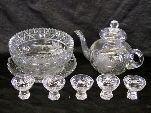 Appraisal: Group of Five Cut Glass Items consisting of a rare