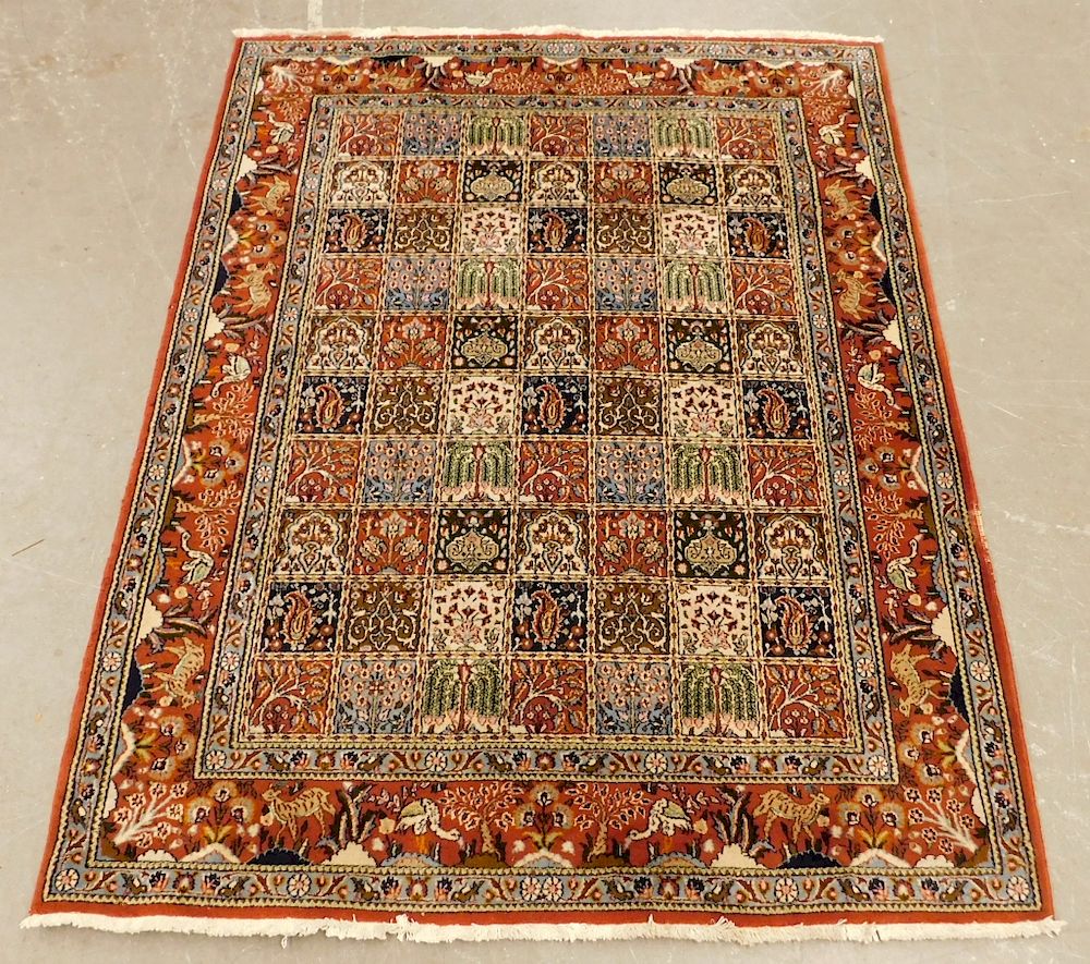 Appraisal: Modern Persian Garden Pattern Floral Carpet Rug Middle East th