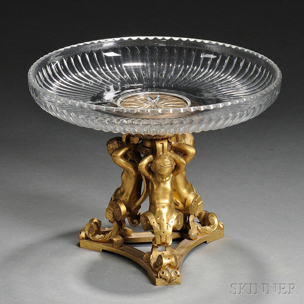 Appraisal: Louis XV-style Cut Crystal and Gilt-bronze Compote late th early