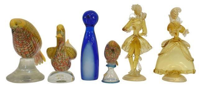 Appraisal: lot of Italian art glass figures mid th c some