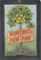 Appraisal: MUNYON S PAW-PAW COMPOSITION SIGN A -dimensional self-framed sign with