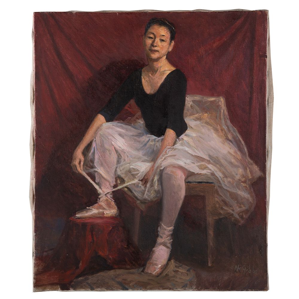 Appraisal: Nathaniel K Gibbs Ballerina Prior to Lesson oil American -