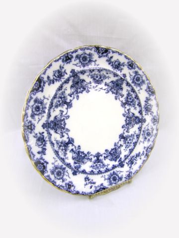 Appraisal: Set of seven th century Flow Blue porcelain plates English