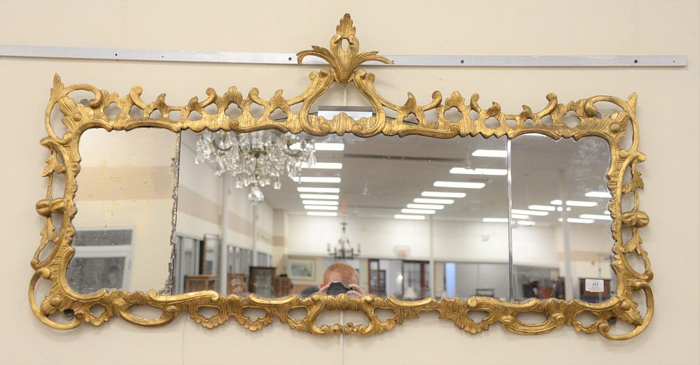 Appraisal: Carved gilt three-part over mantle mirror th - th C