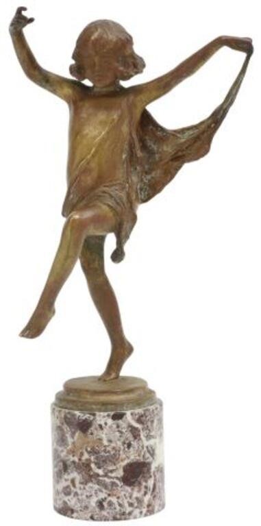 Appraisal: Patinated bronze sculpture Sunbeam signed in cast Bessie Potter Vonnoh