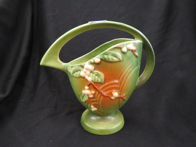 Appraisal: Roseville Bushberry Pottery Basket green -K- excellent