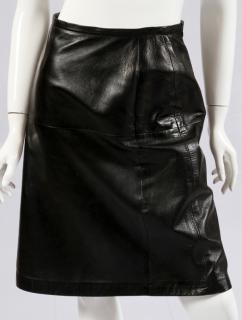 Appraisal: S MAX MARA BLACK LEATHER SKIRT 'S MAX MARA BLACK