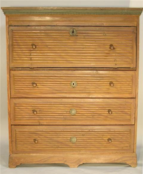 Appraisal: SCANDINAVIAN PINE GRAIN PAINTED DROP FRONT DESK th century the