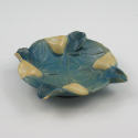 Appraisal: Roseville Zephyr Lily ashtray in blue Unmarked Multiple chips to