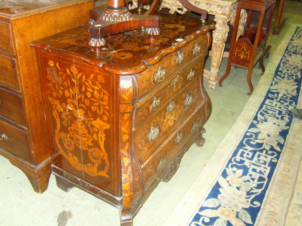 Appraisal: A th century floral marquetry Dutch commode of bombe form