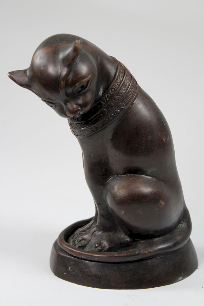 Appraisal: Bronze Art Deco Cat Bronze Art Deco Cat Height inches