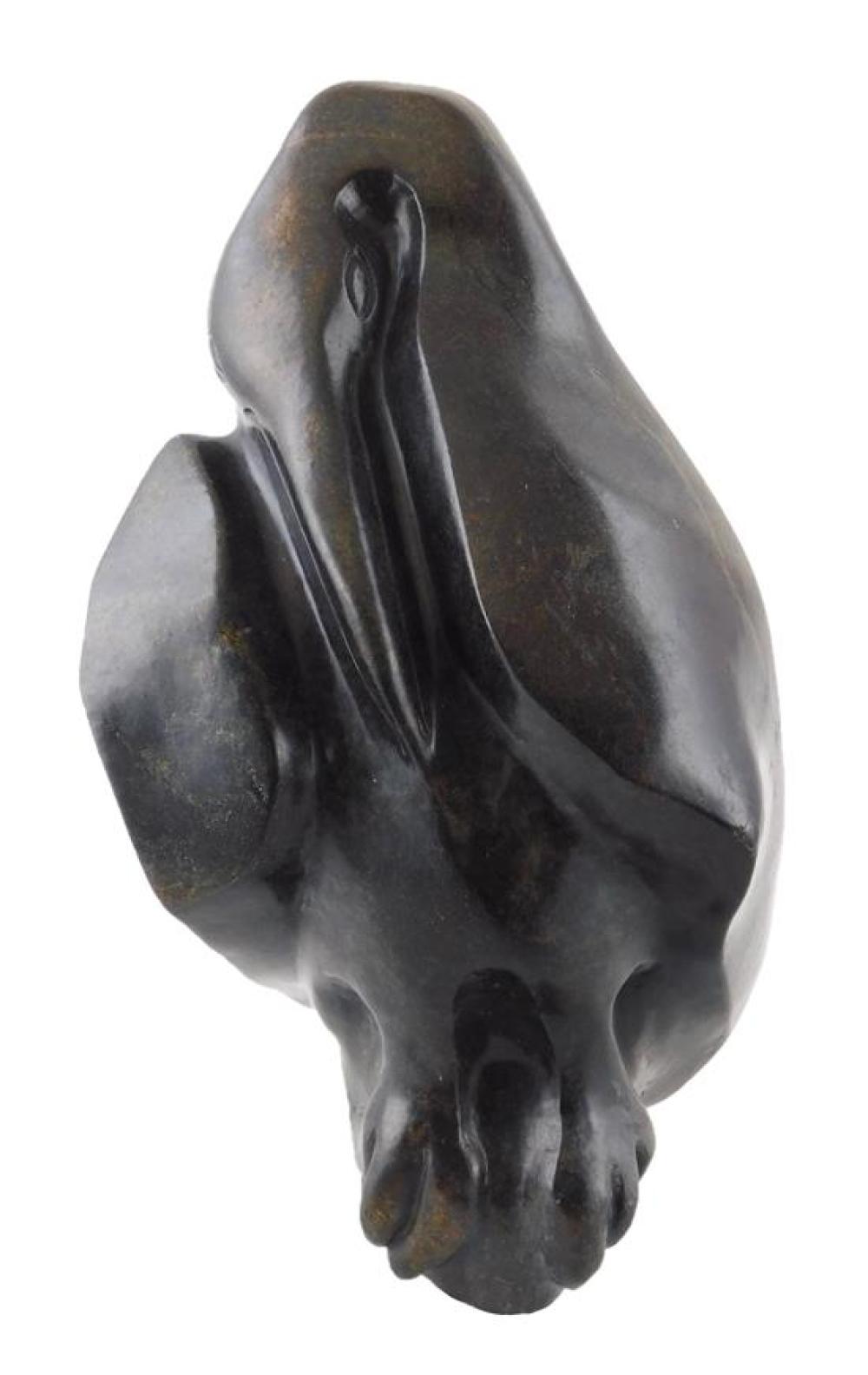 Appraisal: Wilson Mesha Zambian b Bird Resting carved black grey and