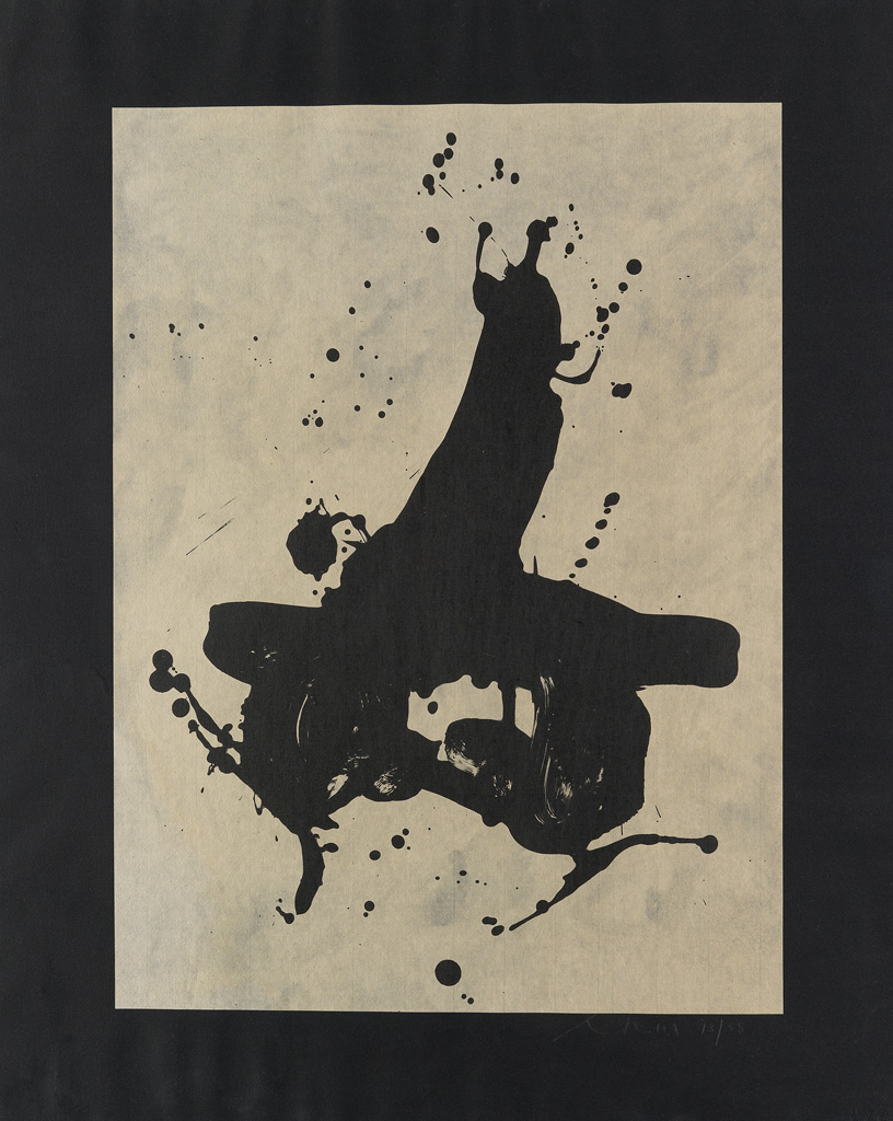 Appraisal: ROBERT MOTHERWELL Black on Black Lithograph on handmade Kitakata Chine