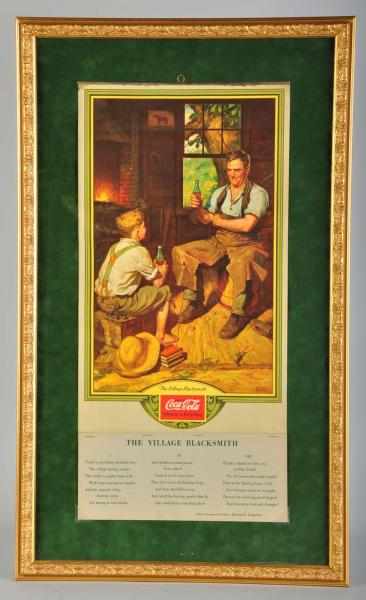 Appraisal: Coca-Cola Calendar Description Nicely framed under glass Retains original metal