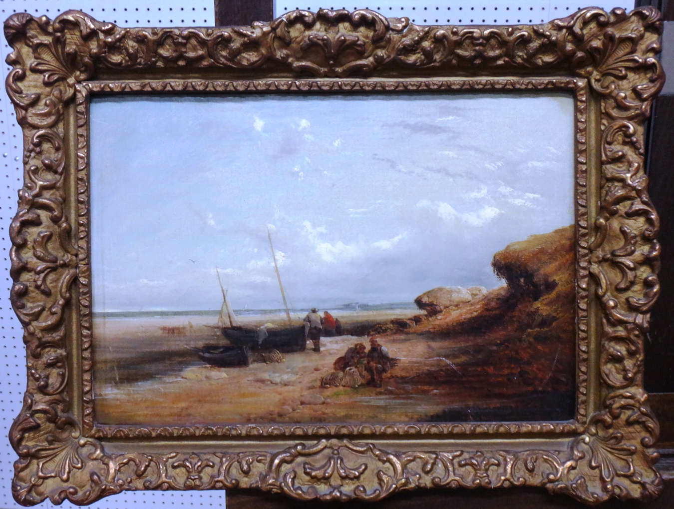 Appraisal: Attributed to William Collins - Fisherfolk on the shore a