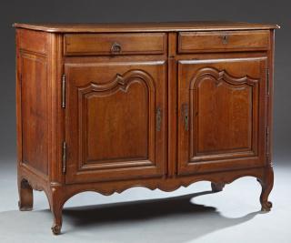 Appraisal: French Provincial Carved Oak Sideboard c t French Provincial Carved