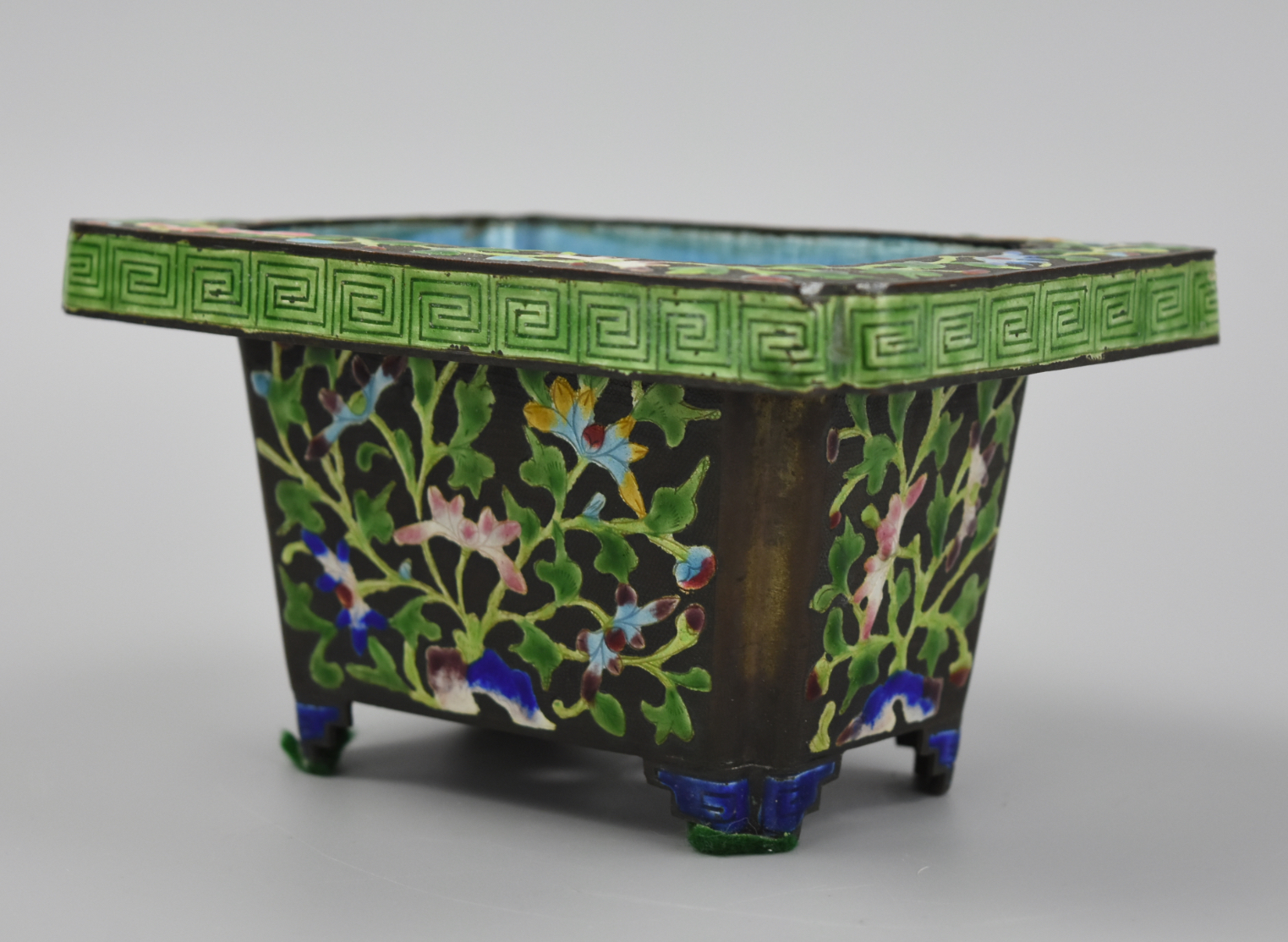 Appraisal: CHINESE CLOISONNE FLOWER POT ROC PERIOD A cloisonne flower pot