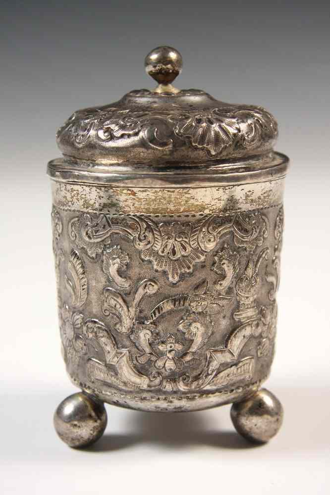 Appraisal: RUSSIAN SILVER TEA CADDY - Moscow Sterling Silver Tea Caddy