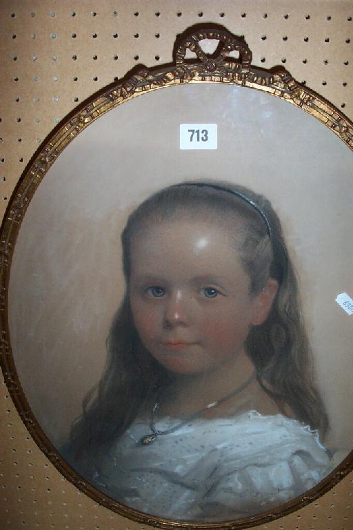 Appraisal: A Victorian pastel portrait of oval form showing a young