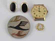 Appraisal: A Sekonda watch a pair of ct gold earrings a