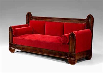 Appraisal: Mahogany square sofa philadelphia - A square sofa with Gothic