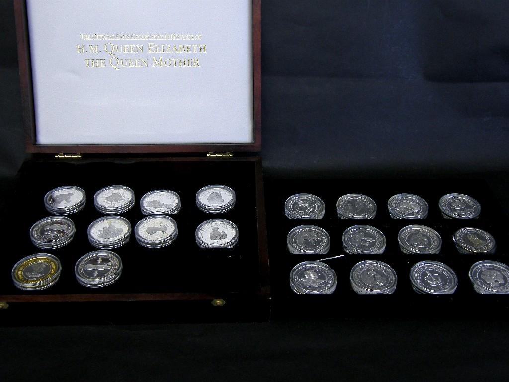 Appraisal: Collection of twenty-two silver crown sized coins commemorating Queen Elizabeth