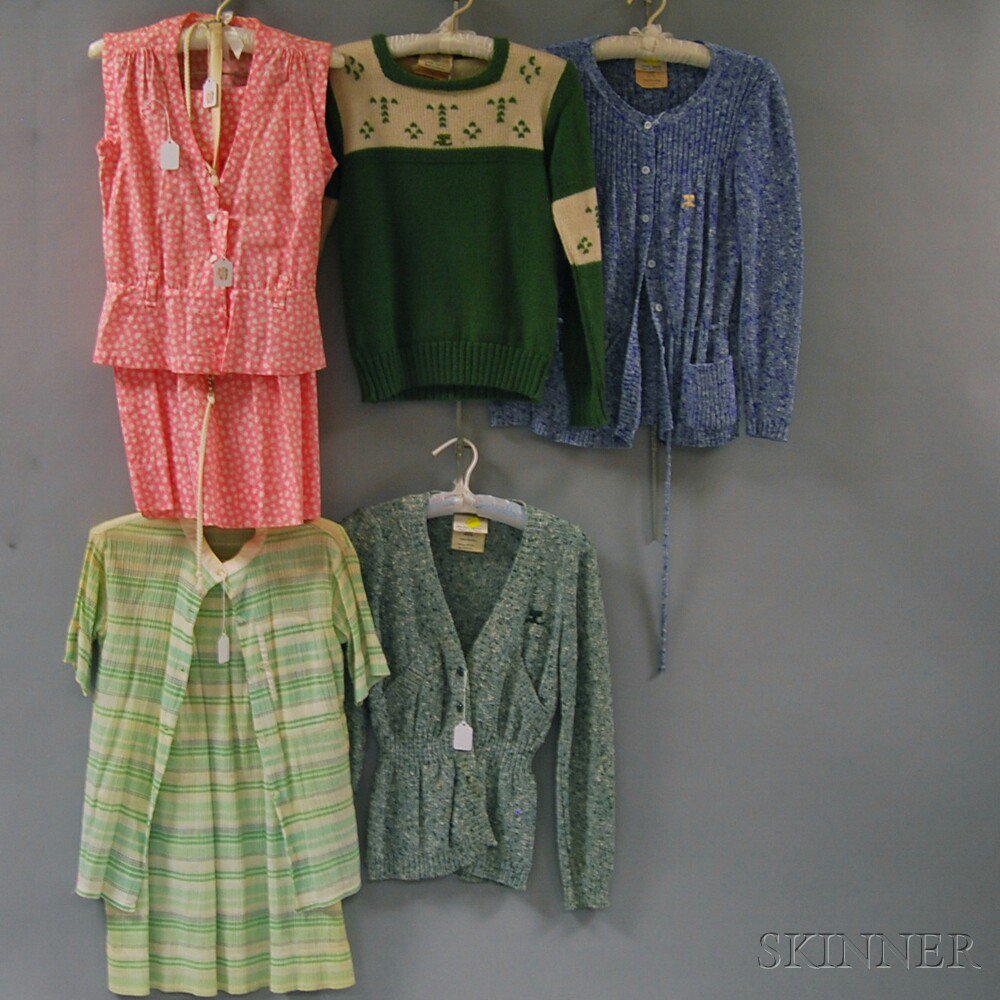 Appraisal: Group of Courreges Lady's Fashions comprising three knit sweaters and