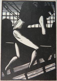 Appraisal: Prescott Chaplin woodcut Prescott Chaplin American - - ''El Cargador''