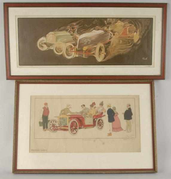 Appraisal: Lot of Framed French Automobile Prints Description Circa Includes one