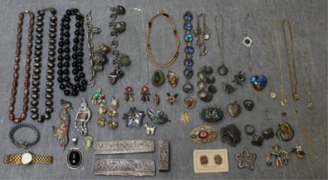 Appraisal: JEWELRY Large Lot of Costume JewelryIncluding a Tiffany Co sterling