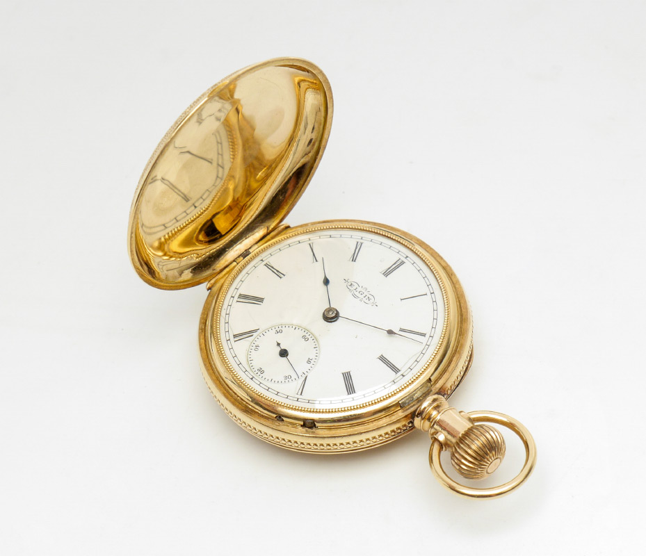 Appraisal: K GOLD ELGIN POCKET WATCH k gold hunter case with