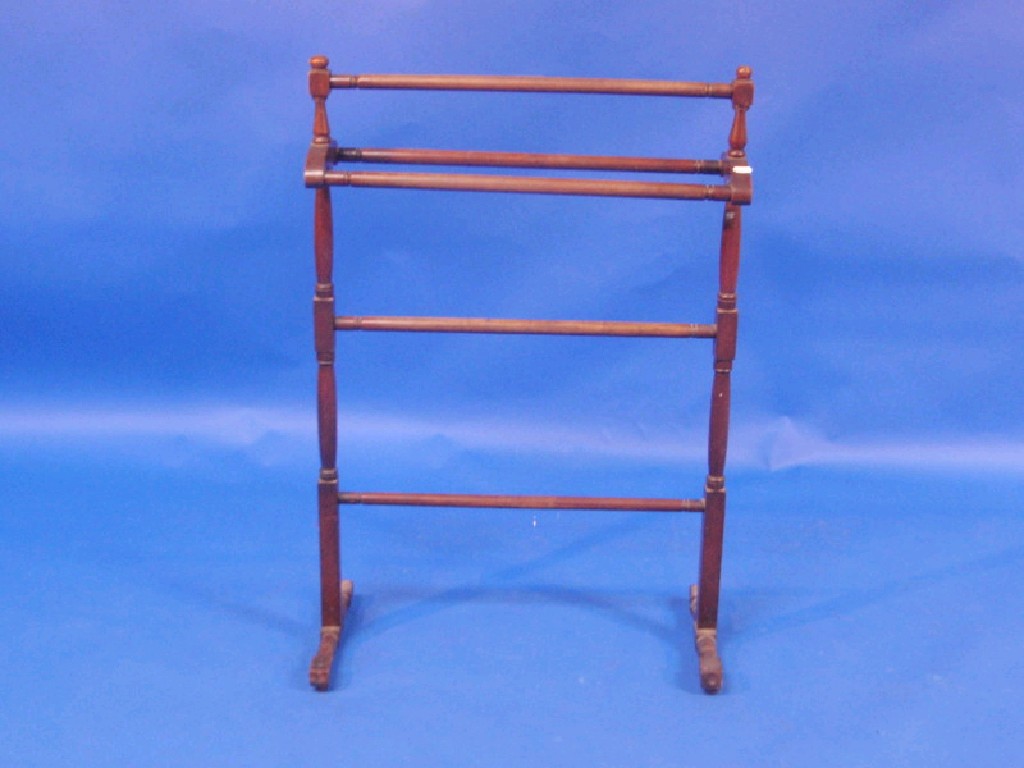 Appraisal: A Victorian mahogany towel rail