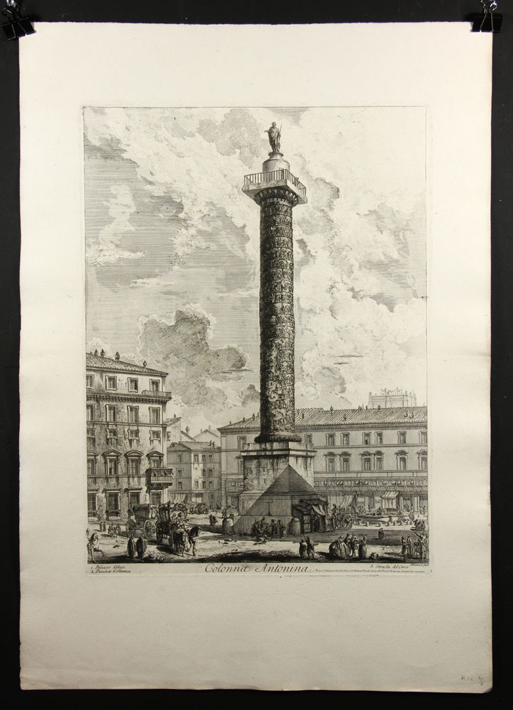 Appraisal: - Piranesi Colonna Antonina Etching Giovanni Battista Piranesi Italian -