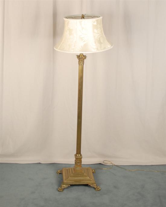 Appraisal: An E th C Cast Brass Floor Lamp ornate reeded