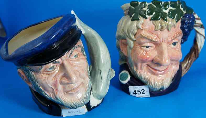 Appraisal: Royal Doulton Large Character Jugs Capt Ahab D and Bacchus