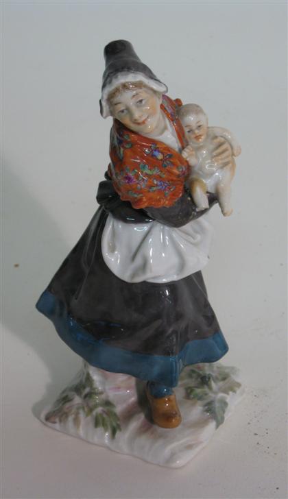 Appraisal: Meissen porcelain figure of a lady with a baby late