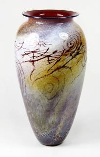 Appraisal: Richard Satava art glass vase Richard Satava art glass vase