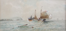 Appraisal: Saint Clair Augustin Mulholland American b French fishing boats in