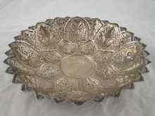 Appraisal: A well embossed white metal tests silver bowl probably Indian